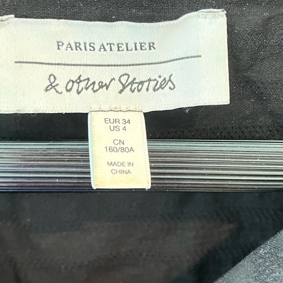 Paris Atelier & Other Stories Black Striped Blouse Button Up Sheer - Picture 5 of 16
